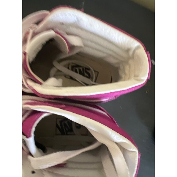 Vans Fuchsia and White High-Top Sneakers - Picture 6 of 9